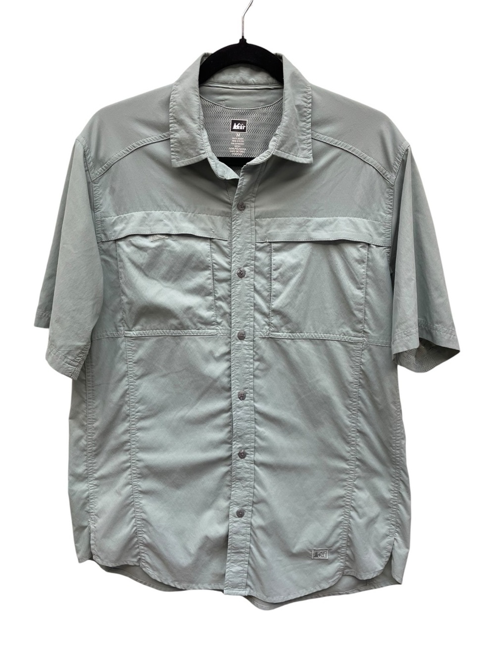 REI Co-op Sahara Hiking Fishing Shirt Mens M Green UPF Vented Stretch